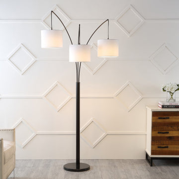 Barrie 78.5" Mid-Century Modern Head-Adjustable Iron LED Arc Floor Lamp - JONATHAN Y